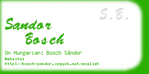 sandor bosch business card